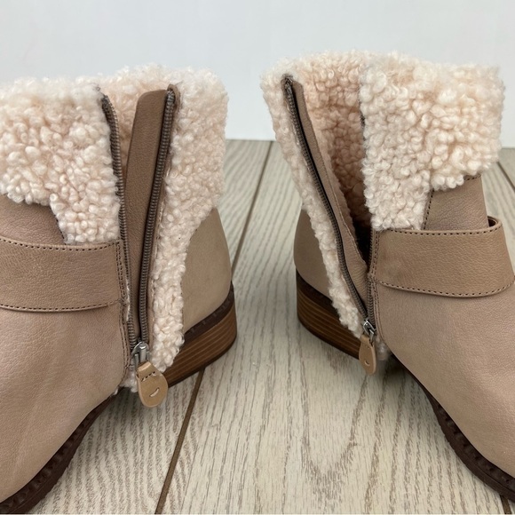 Gentle Souls by Kenneth Cole Best Cozy Slit Moto Boots 8.5 Mushroom Leather $295 - Picture 6 of 10